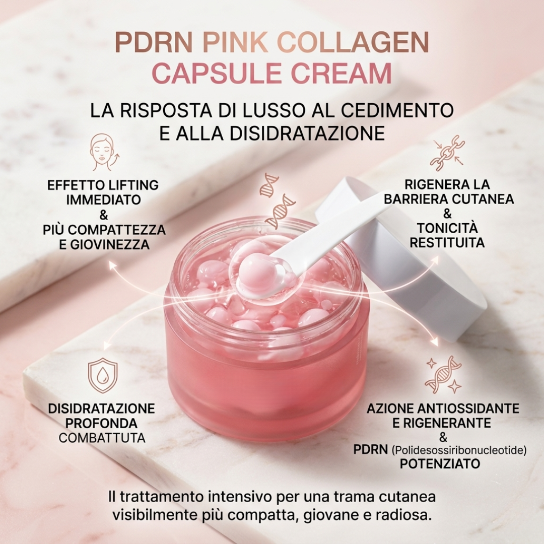 OPALINE™ - Crema Viso con PDRN e Capsule di Collagene Rosa